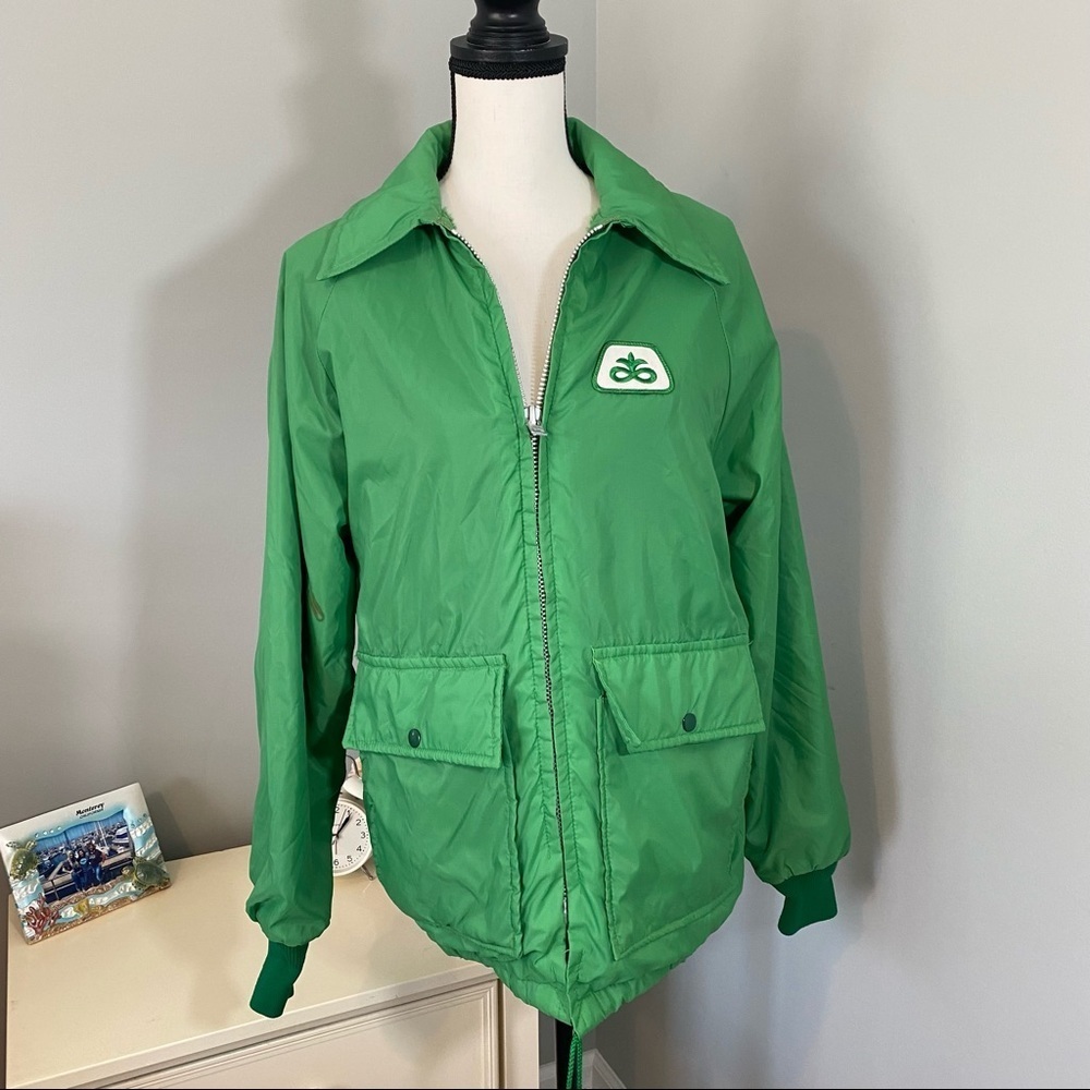 Pioneer Seeds Seed Vintage Green Winter Zip Up Jacket Warwick Farmer Coat